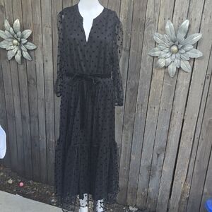 See And Be Seen Elegant Black Polka Dot Dress